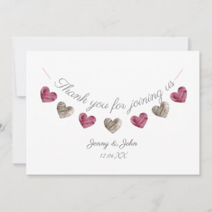 Carte rose d'anniversaire de mariage de coeur de