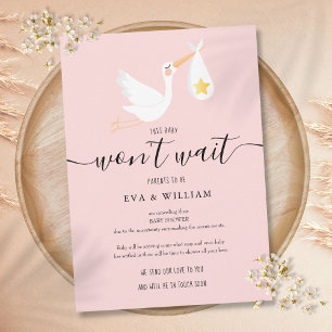 Carte rose d'annulation de Baby Shower Sprinkle