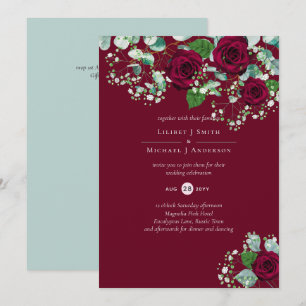 Carte Rose de Bourgogne Sage Eucalyptus Mariage