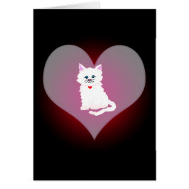 Carte rose de coeur de Kitty