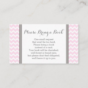 Carte rose de demande de livre de baby shower de