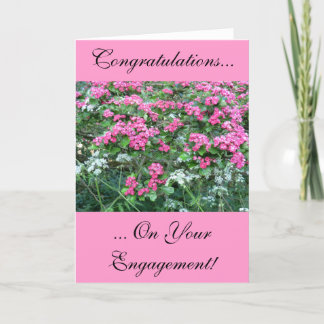 Carte rose de fiançailles d'aubépine