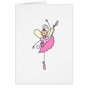Carte rose de la ballerine cinq de bâton
