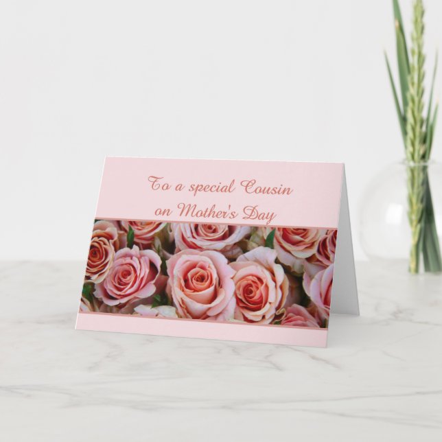 Carte rose de la fête des mères Cousin (Devant)