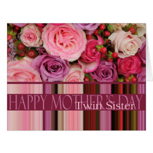 Carte rose de la Fête des Mères de Twin Sister Hap