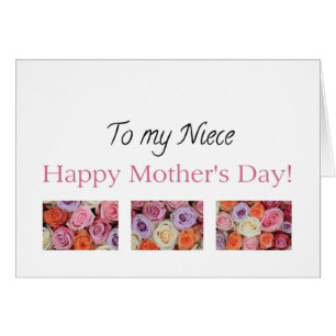 Carte rose de la fête des mères nieceHappy