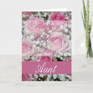 Carte rose de la Fête des mères tante