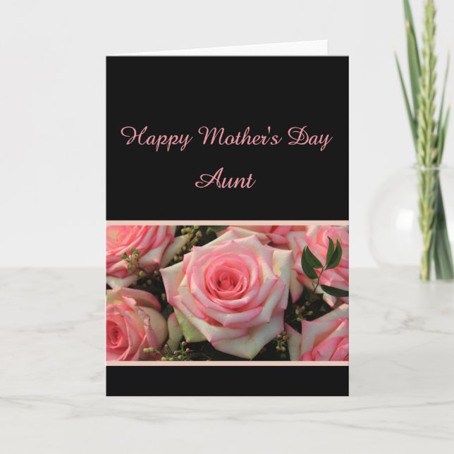 Carte rose de la Fête des mères Tante Happy (Devant)