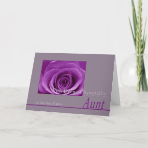 Carte rose de la sympathie de perte de la tante