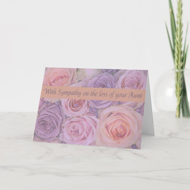 Carte rose de la sympathie de perte de la tante (Devant)