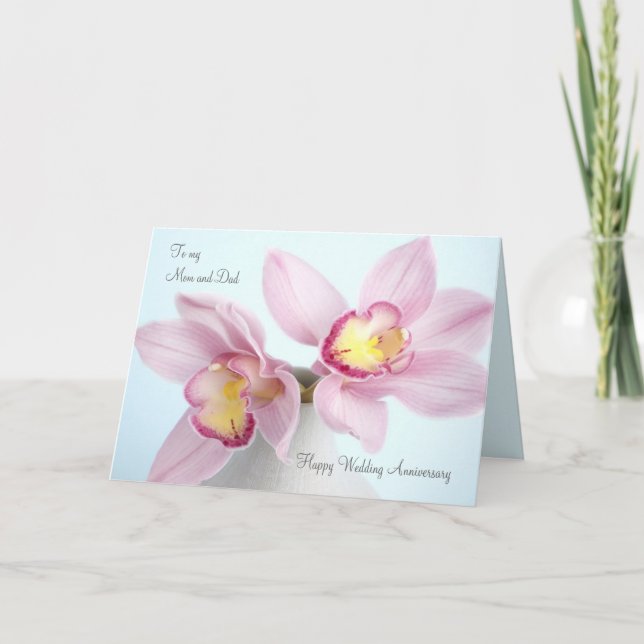 Carte rose de maman et de papa d'anniversaire de (Devant)