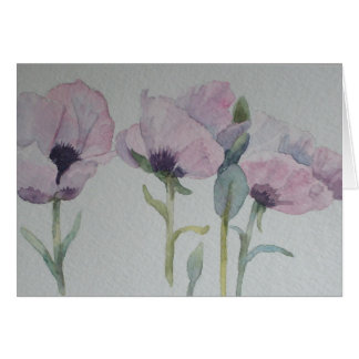 Carte rose de pavots