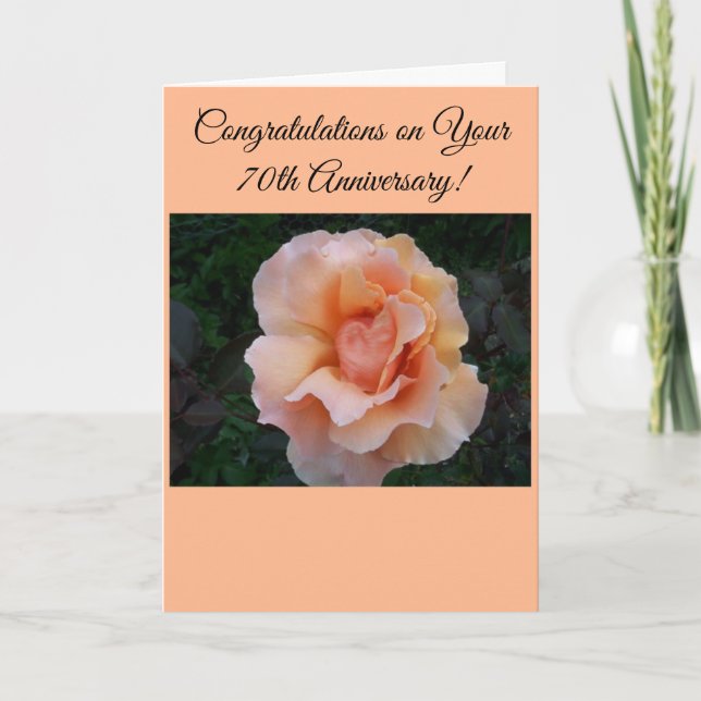 Carte Rose de pêche Personnalisé 70e anniversaire de Mar (Devant)