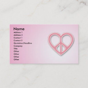 Carte rose de profil de paix et d'amour