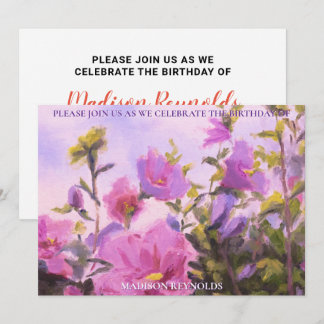 Carte Rose de Sharon Vive en Rose Violet Rouge Jaune