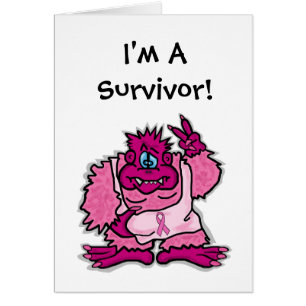 Carte rose de soutien de survivant de cancer du
