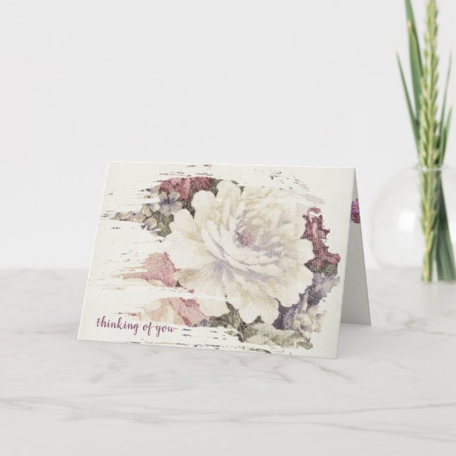 Carte rose de tapisserie vintage abstrait (Devant)
