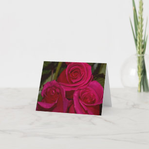 Carte rose de trois