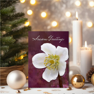 Carte Rose d'hiver High-Poly sophistiquée Art saisons