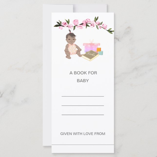 Carte Rose Douche côtière Ethnic Baby for Books (Devant)