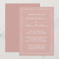 Rose Dusty minimaliste moderne de mariage Invitati