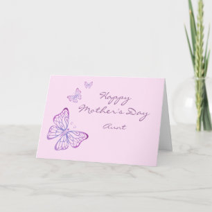 Carte Rose élégant de papillons de jardin du jour de