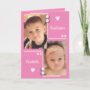 Carte Rose et pastel n'importe quelle photo d'occasion