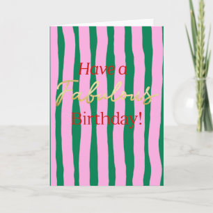 Carte Rose et Vert ont un anniversaire fabuleux