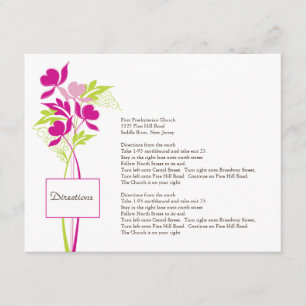 Carte rose et verte élégante de direction de