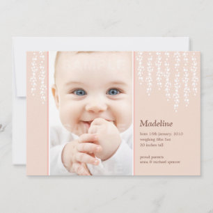 Carte rose Faire-part de naissance Vins Whimsical