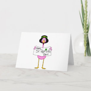 Carte rose flamingo heureux st. patricks jour