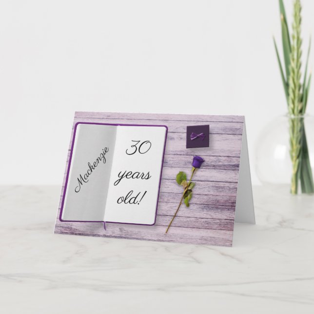 Carte Rose Floral Anniversaire Jolie Fleur Féminine (Devant)