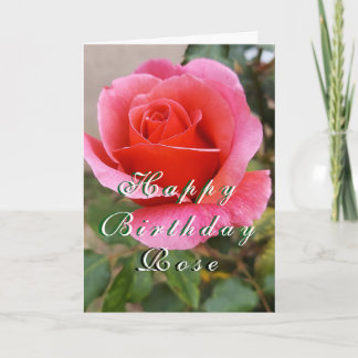 Carte Rose Floral Birthday Customizable Card