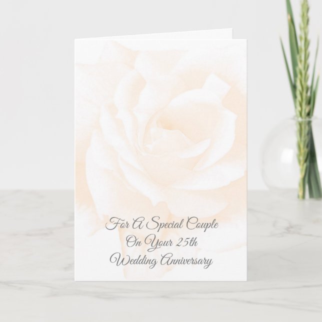 Carte Rose Floral Personnalisé 25e Anniversaire de Maria (Devant)