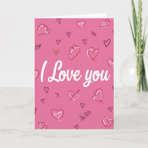 Carte Rose Fuchsia Je T'Aime