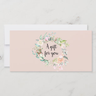 Carte Rose Garland Script Certificat cadeau d'affaires