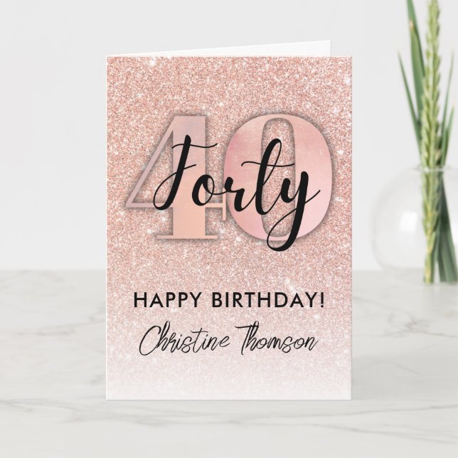 Carte rose Gold 40e anniversaire (Devant)