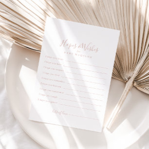 Carte rose Gold Baby shower Hopes & Wis