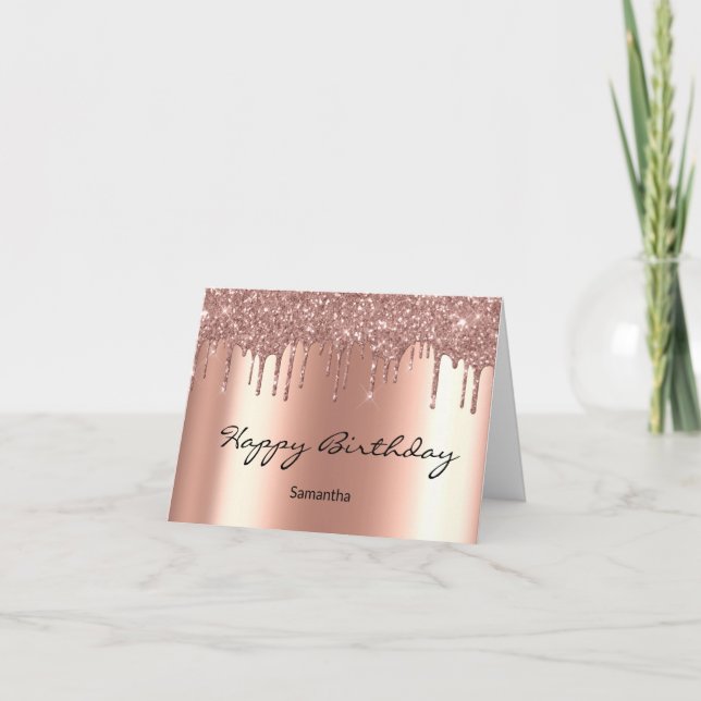Carte Rose Gold Drives Anniversaire (Devant)