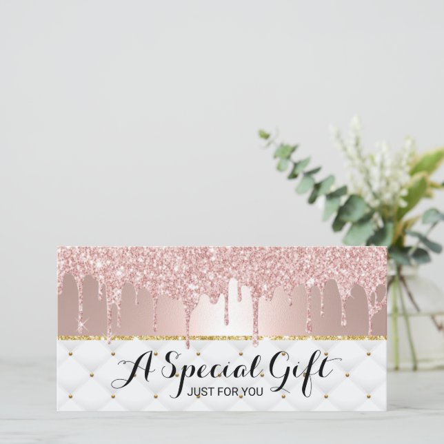 Carte Rose Gold Drives Luxury Salon Certificats Cadeaux (Debout devant)