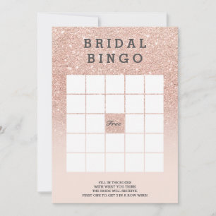 Carte Rose gold faux pailleté rose loto de mariage