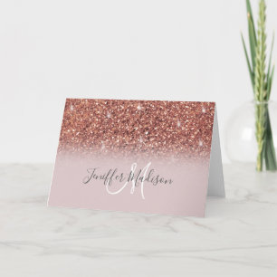Carte Rose Gold Glitter Drips