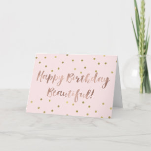 Carte Rose Gold Joyeux Anniversaire Gold Confetti