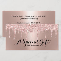 Rose Gold Parties scintillant Drives Salon Certifi