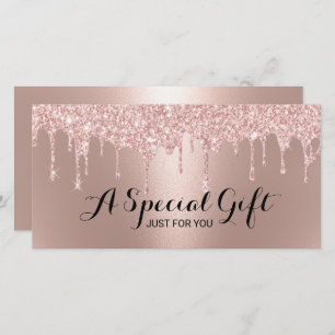 Carte Rose Gold Parties scintillant Drives Salon Certifi