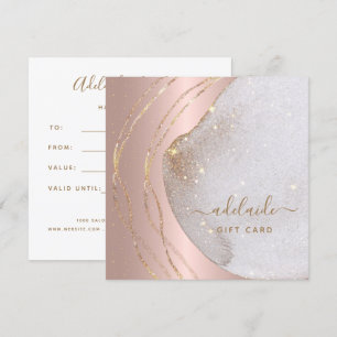 Carte Rose Gold Parties scintillant Hair Styliste Certif