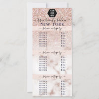 Rose Gold Parties scintillant Marbre Logo Salon Pr