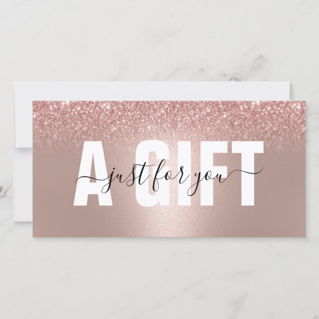 Carte Rose Gold Parties scintillant Salon et certificats (Devant)