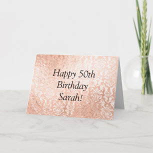 Carte Rose Gold personnalisé Joyeux anniversaire