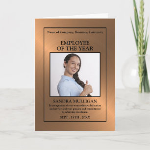 Carte Rose Gold/Photo Personnalisé - Prix de l'Employé